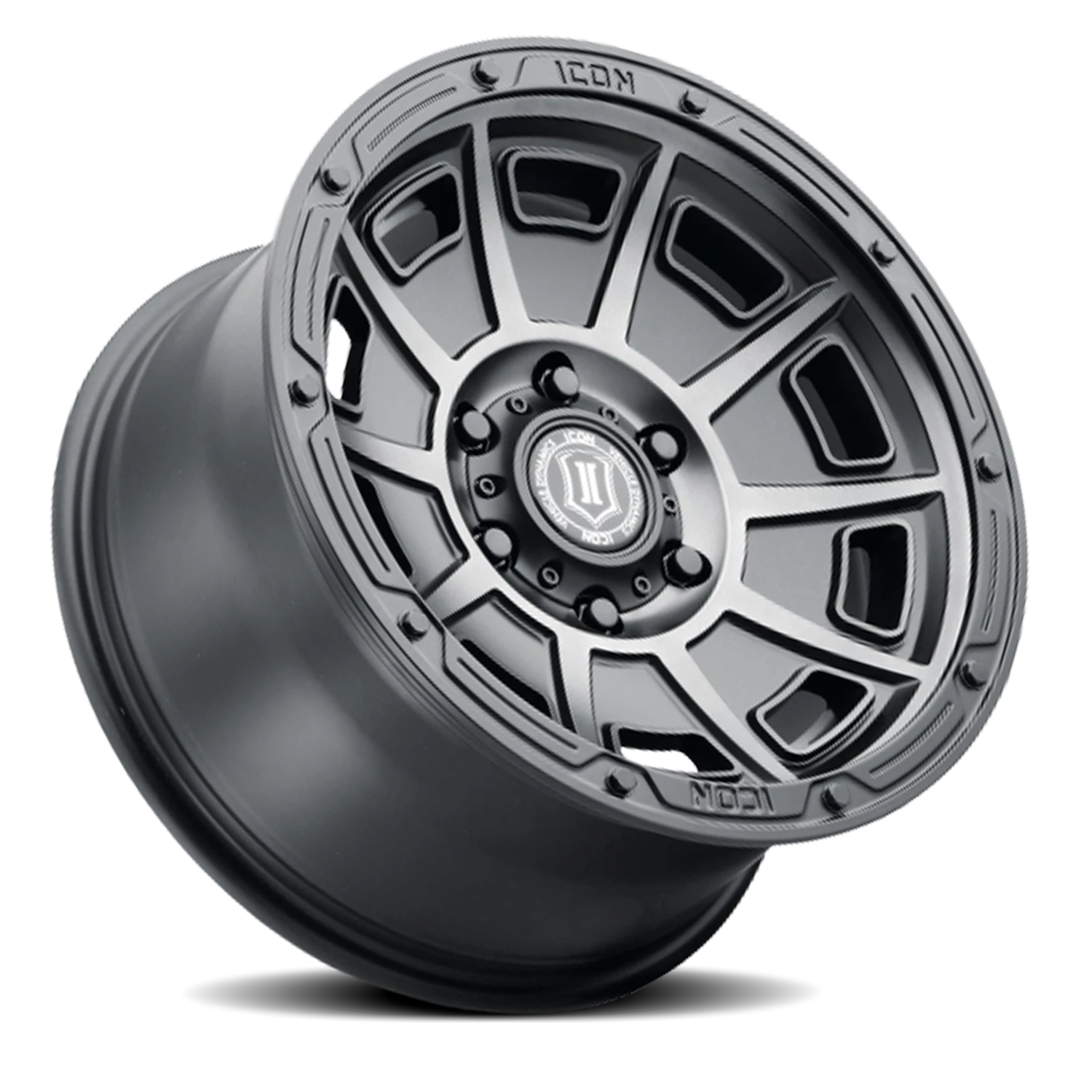 Icon Alloys Victory Satin Smoked Satin Black 17x8.5 0 5x114.3mm 71.5mm