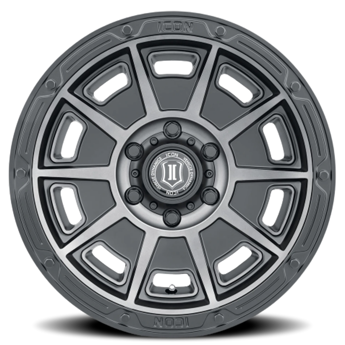 Icon Alloys Victory Satin Smoked Satin Black 17x8.5 -6 5x127mm 71.5mm