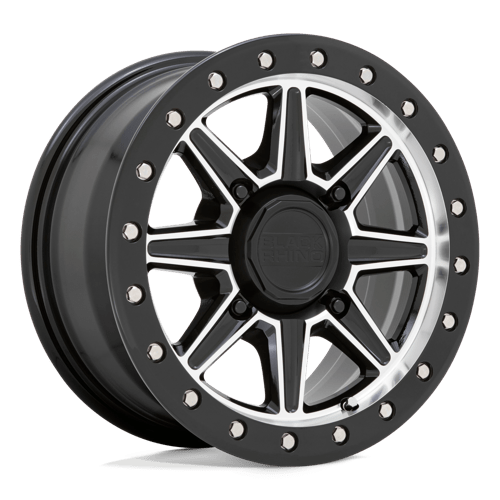Black Rhino WEBB UTV Gloss Black W/ Machined Face 15x7 +36 4x110mm 80.2mm - Wheelwiz