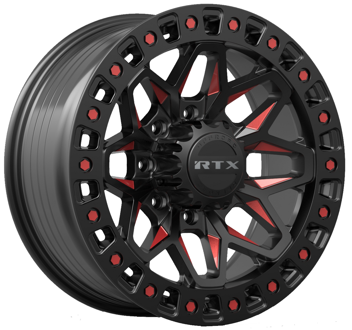 RTX Zion Gloss Black Milled Red 18x9 +20 8x180mm 125mm