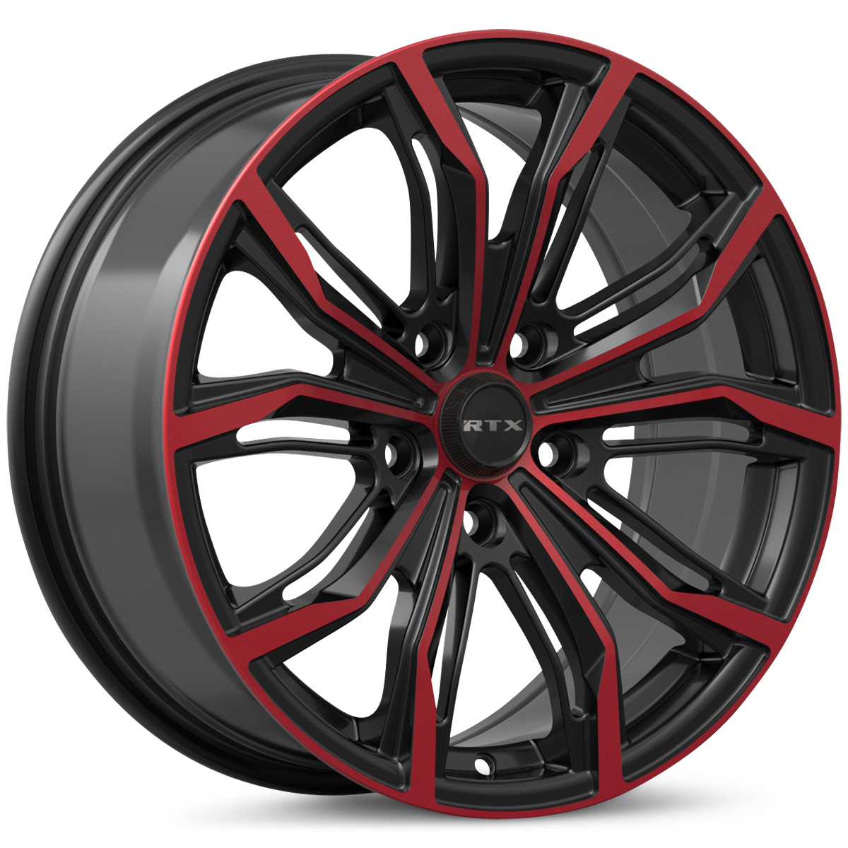 RTX Black Widow Black Machined Red 17x7.5 +42 5x114.3mm 73.1mm