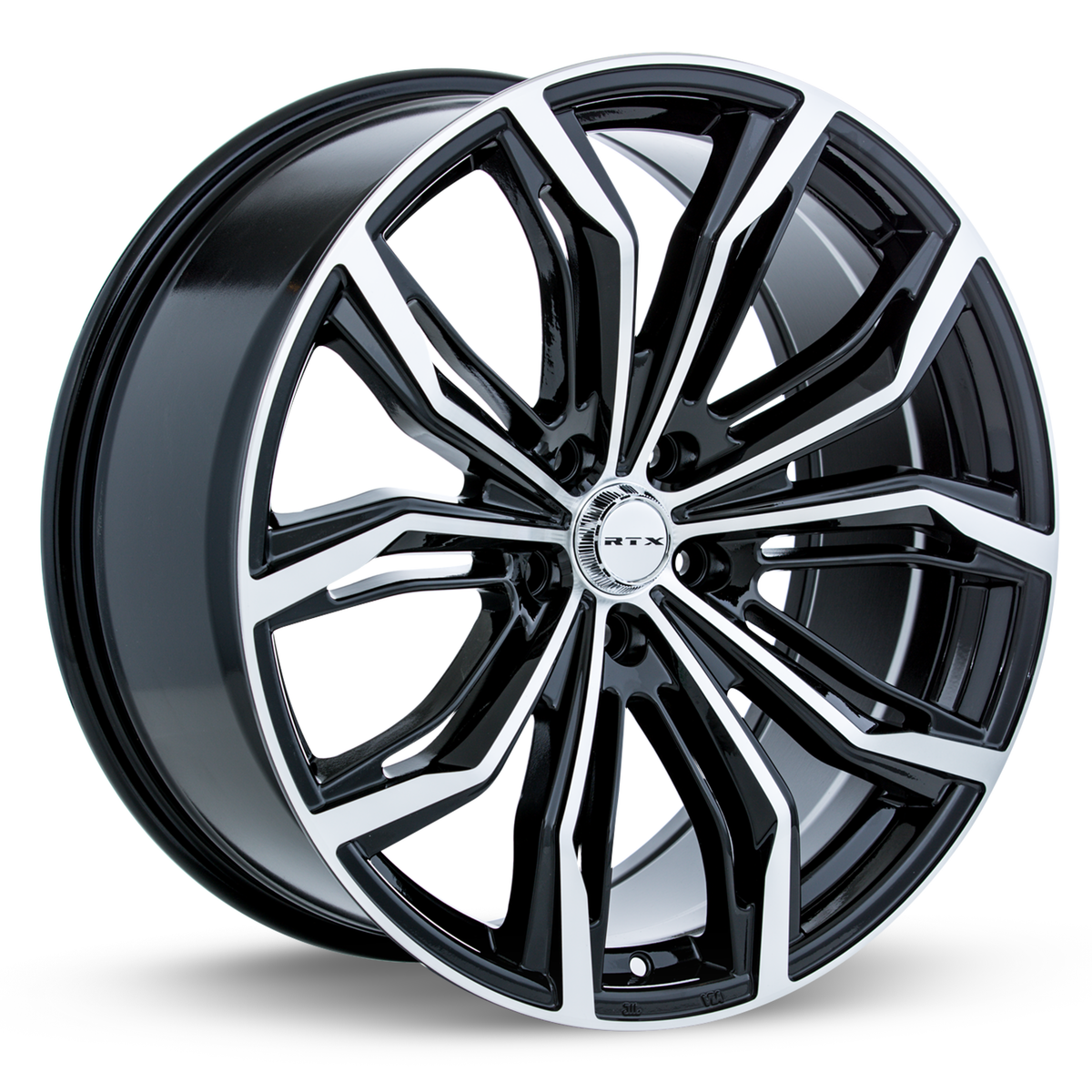 RTX Black Widow Black Machined 22x9.5 +30 5x114.3mm 73.1mm - Wheelwiz