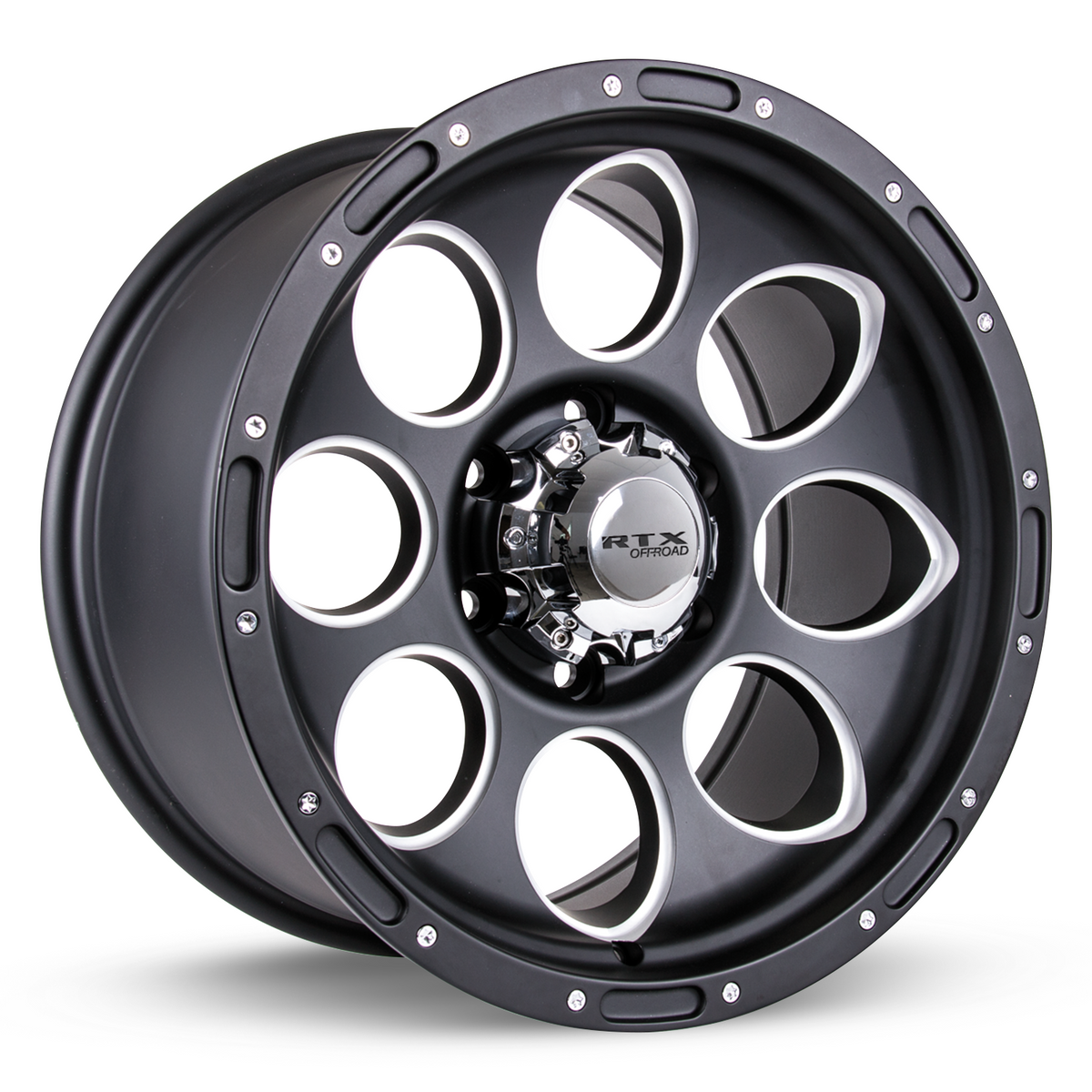 RTX Blast II Matte Black Milled 17x9 +15 5x127mm 71.5mm - WheelWiz