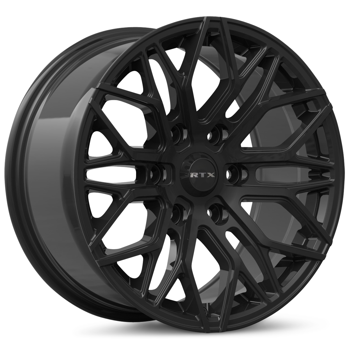 RTX D01 (6 Lugs) Gloss Black 19x8.5 +40 6x132mm 74.5mm - Wheelwiz