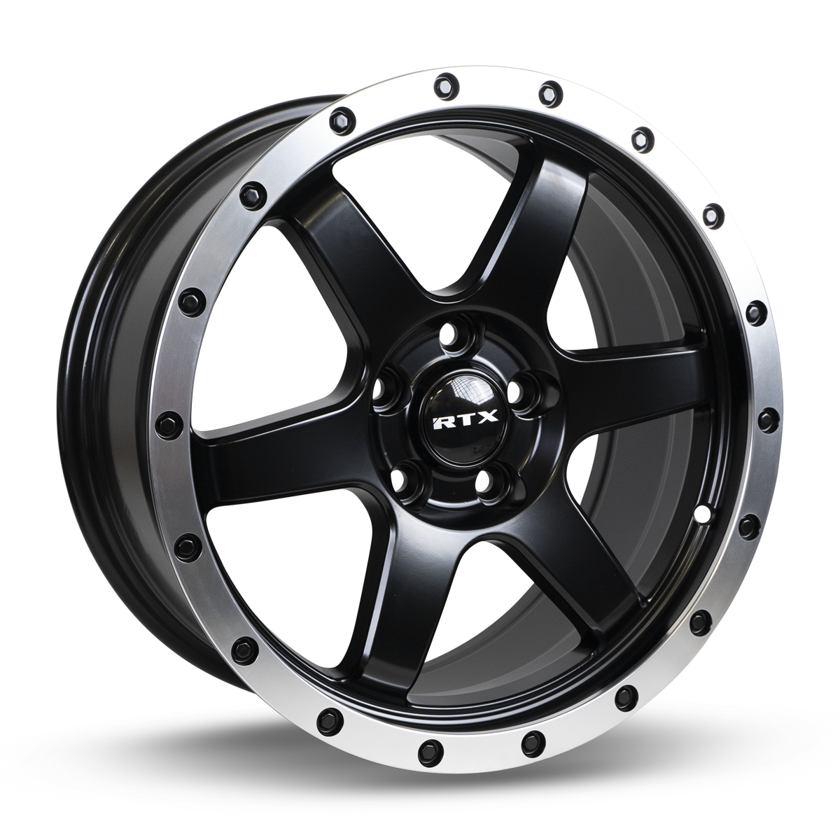 RTX Dakar Satin Black Machined Edge Lip 17x8 +35 5x114.3mm 73.1mm - Wheelwiz
