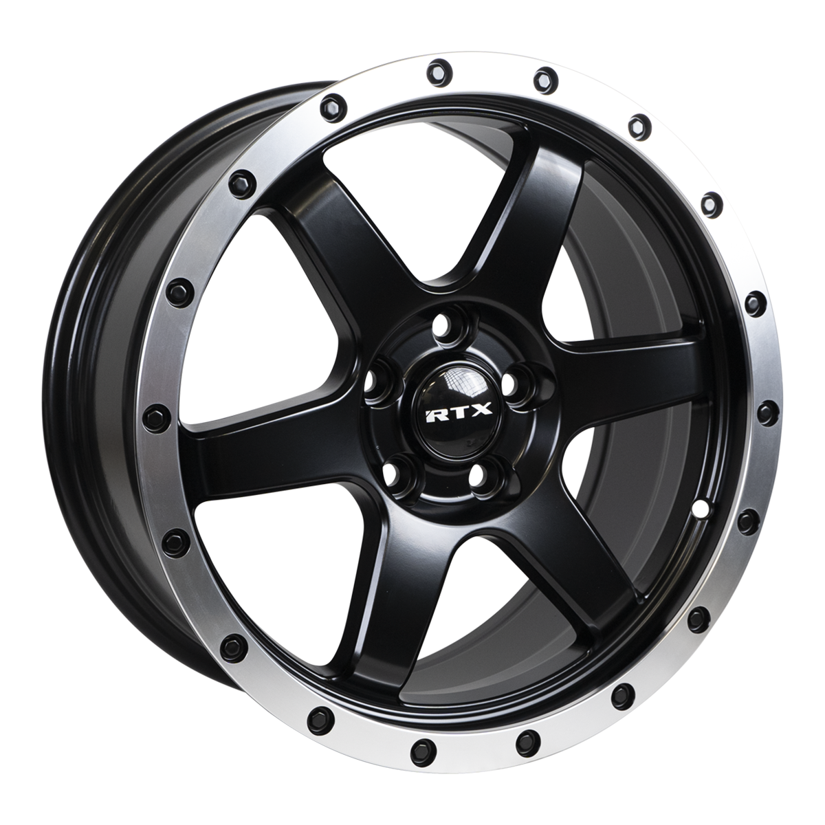 RTX Dakar Satin Black Machined Edge Lip 17x8 +35 5x114.3mm 73.1mm - Wheelwiz