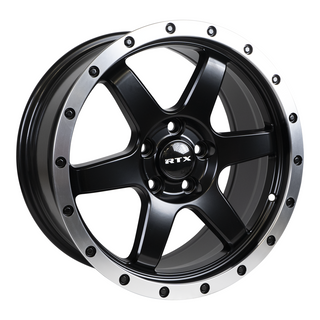 RTX Dakar Satin Black Machined Edge Lip 17x8 +35 5x114.3mm 73.1mm