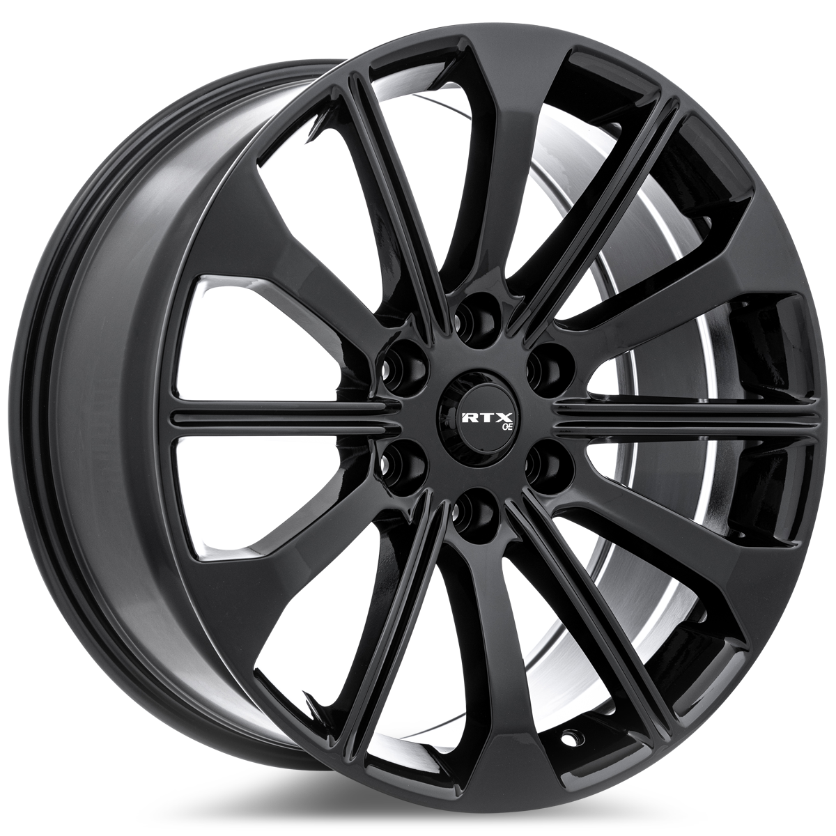 RTX FD02 Gloss Black 17x8.5 +30 6x135mm 87.1mm - Wheelwiz