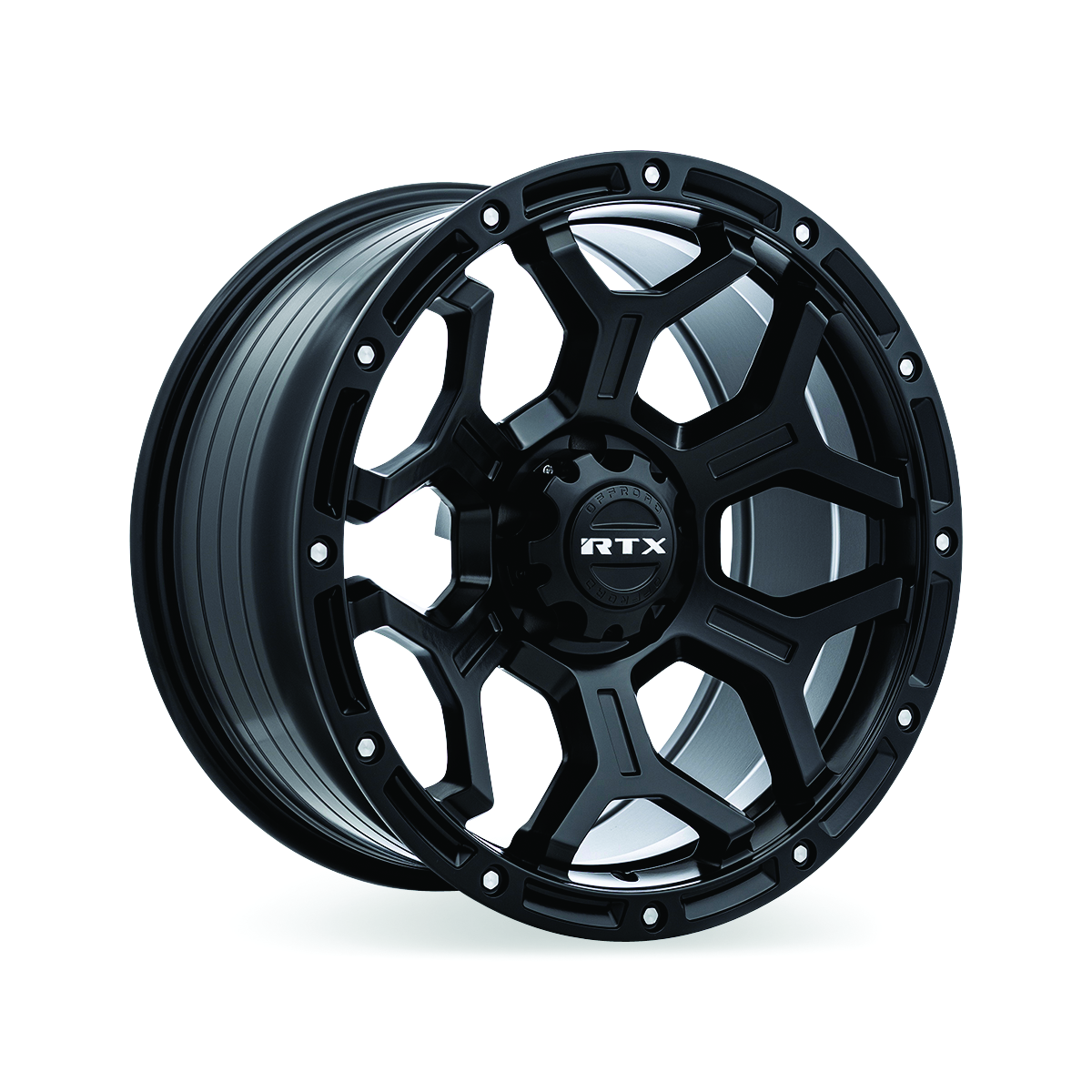 RTX Goliath Satin Black With Milled Rivets 17x9 -15 5x127mm 71.5mm