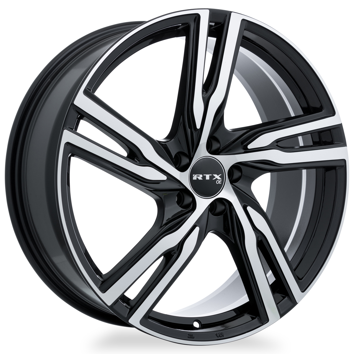 RTX Gothenburg Gloss Black Machined 20x8 +45 5x108mm 63.4mm - Wheelwiz