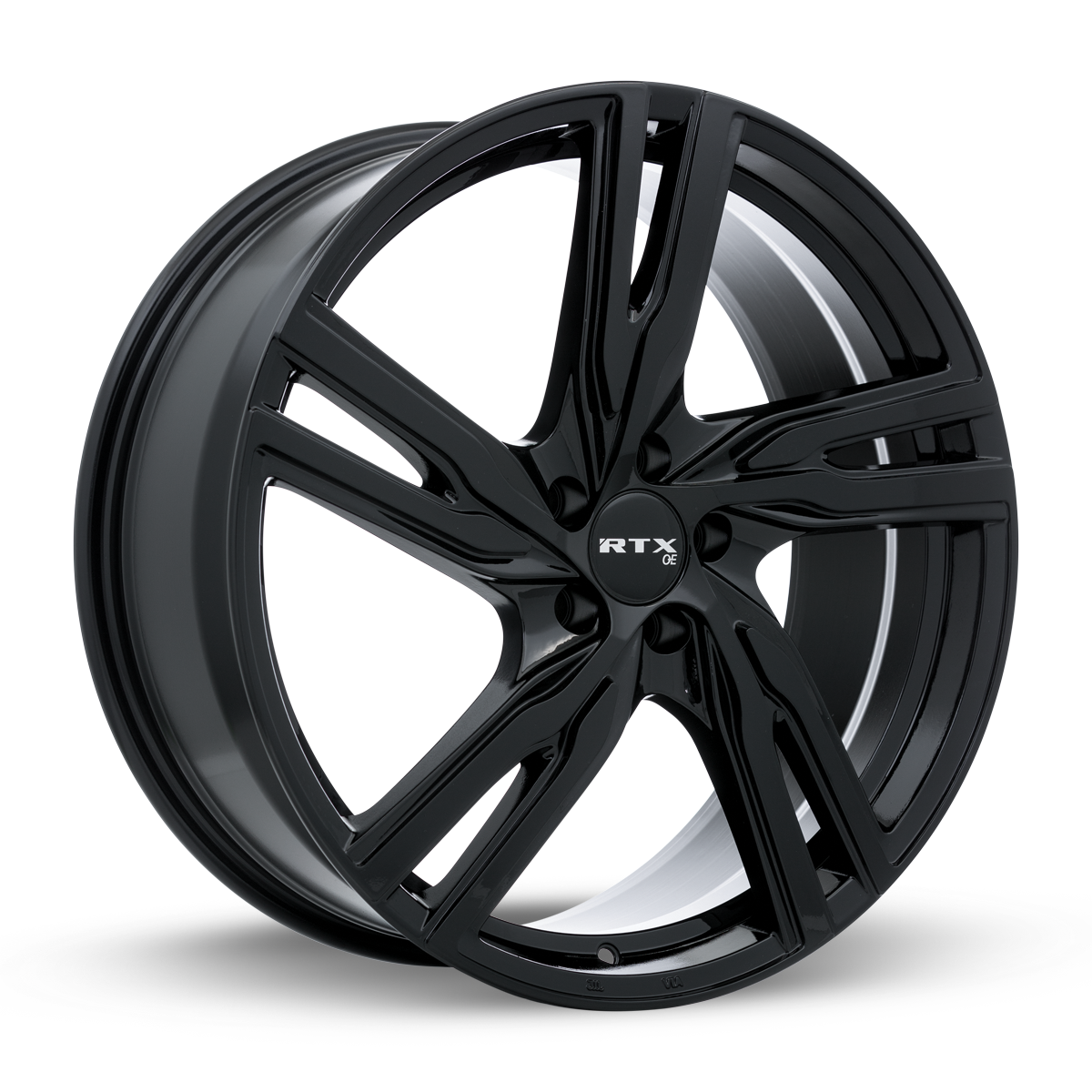RTX Gothenburg Gloss Black 20x8 +45 5x108mm 63.4mm - Wheelwiz