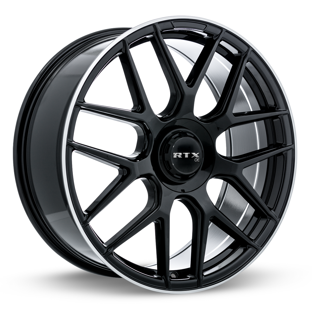 RTX Leonburg Gloss Black With Machined Edge 21x9.5 +38 5x112mm 66.6mm - Wheelwiz