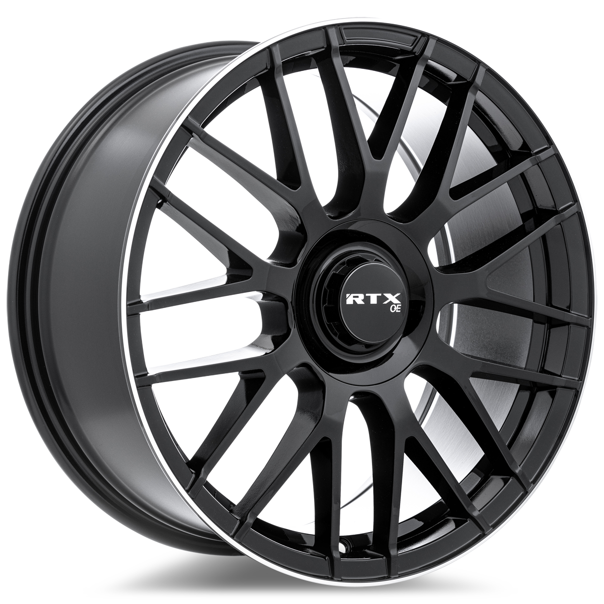 RTX MB01 Gloss Black With Machined Lip 20x8.5 +38 5x112mm 66.6mm - Wheelwiz