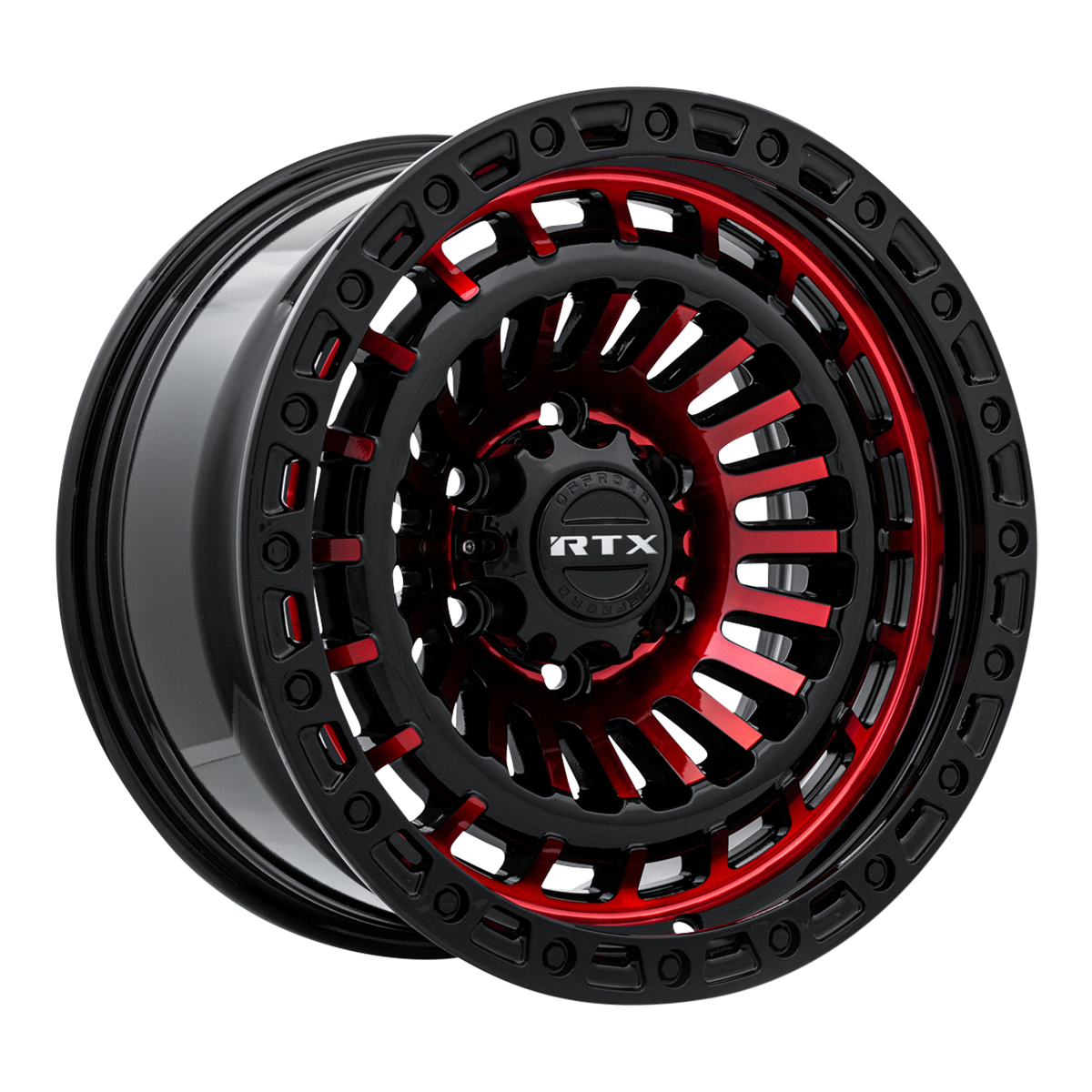 RTX Moab Gloss Black Machined Red 18x9 0 6x139.7mm 106.1mm - Wheelwiz