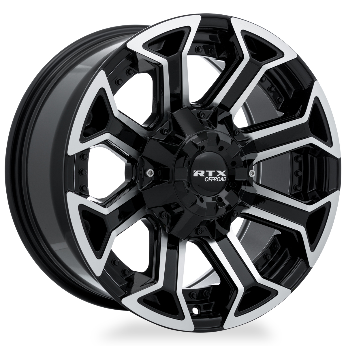 RTX Peak Gloss Black Machined 20x10 -18 8x170mm 125mm - Wheelwiz