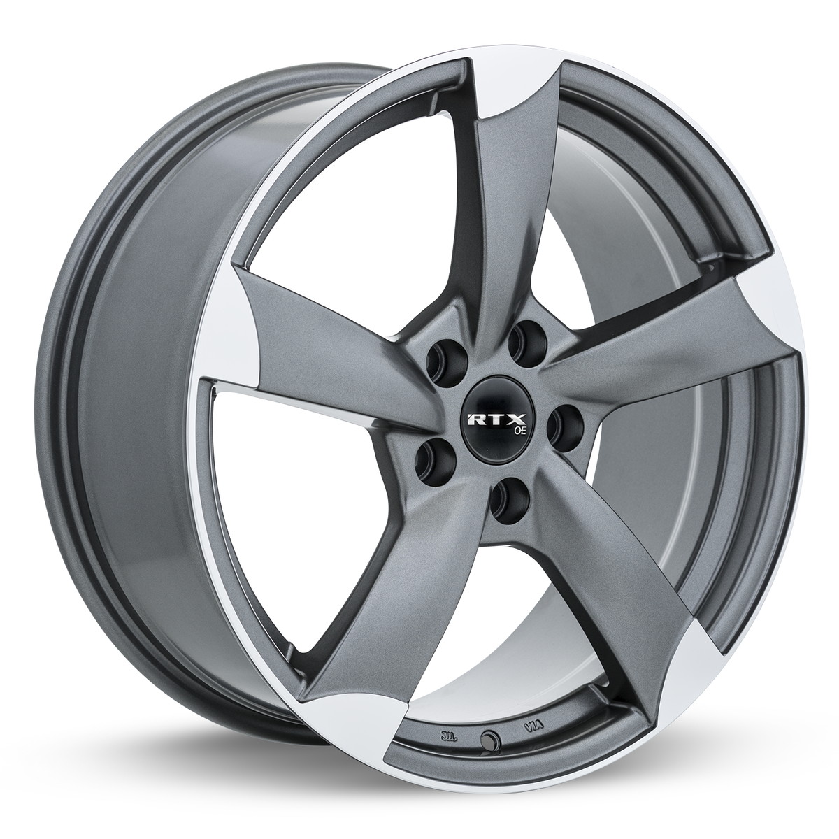 RTX RS II Satin Gunmetal Machined 17x7.5 +45 5x112mm 57.1mm - Wheelwiz