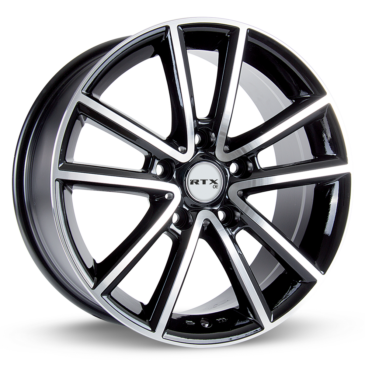 RTX Auburn Black Machined 17x7.5 +35 5x127mm 71.5mm - Wheelwiz