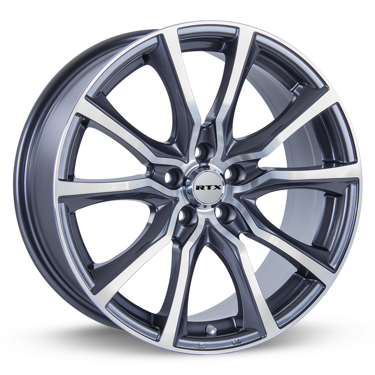 RTX Contour Gunmetal Machined 17x7.5 +40 5x114.3mm 73.1mm - Wheelwiz