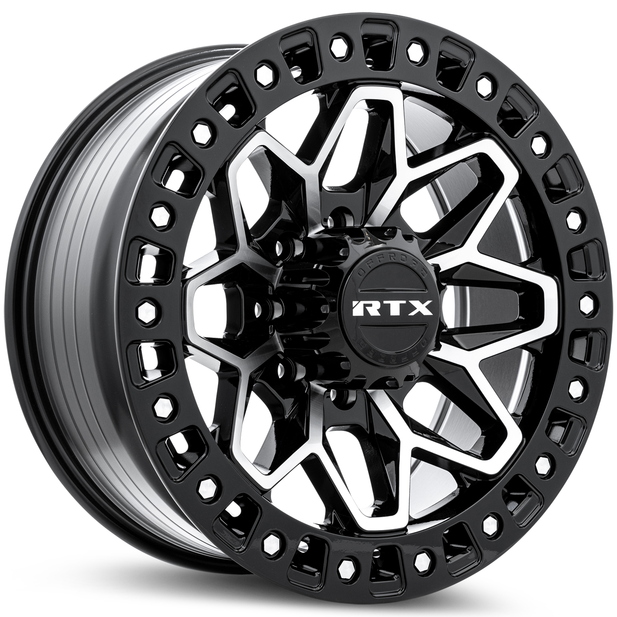 RTX Zion Gloss Black Machined 20x9 +20 8x165.1mm 125mm - Wheelwiz