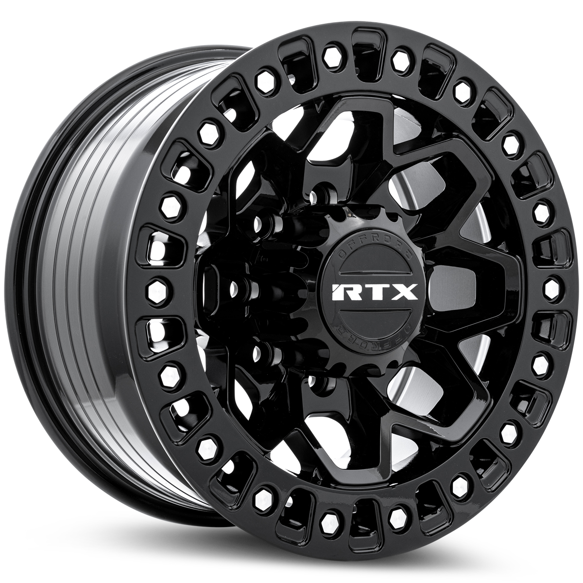 RTX Zion Gloss Black Milled Rivets 17x9 +20 8x180mm 125mm - Wheelwiz