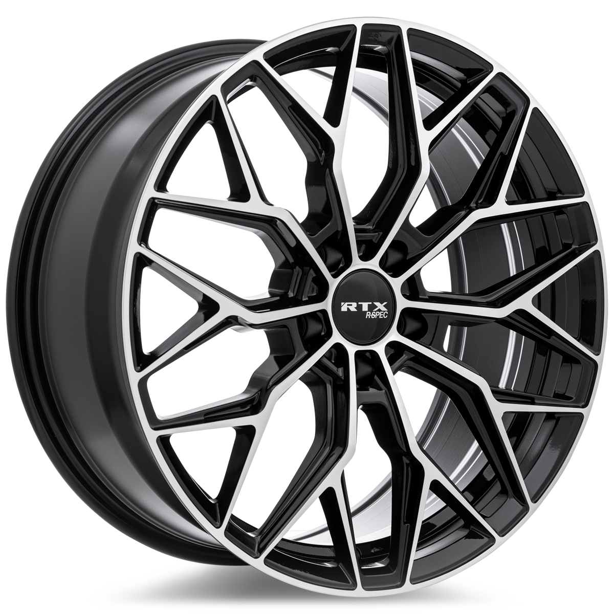 RTX RS02 Gloss Black Machined 18x8 +38 5x114.3mm 67.1mm
