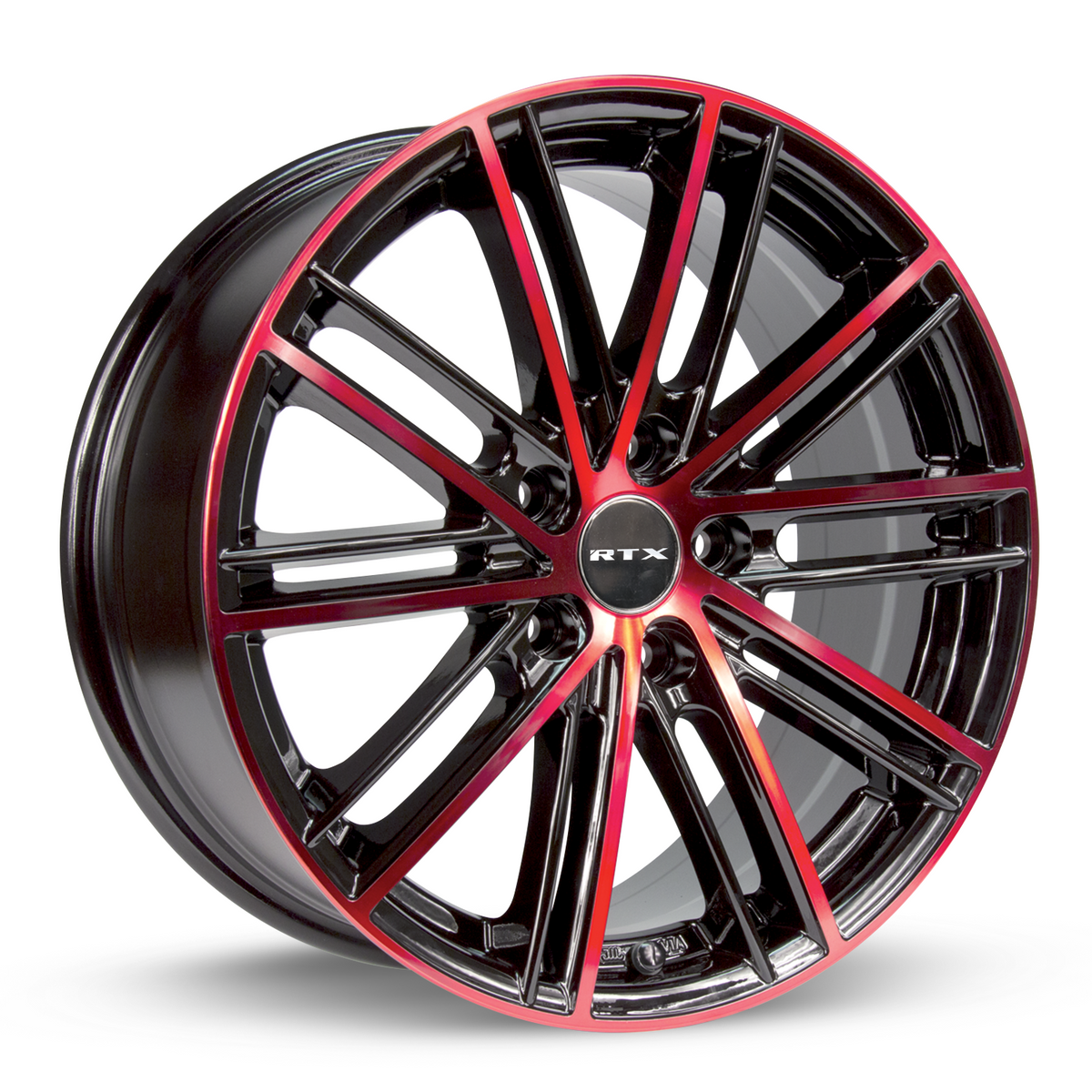 RTX Strobe 5 Black Machined Red 18x8 +45 5x114.3mm 73.1mm - Wheelwiz
