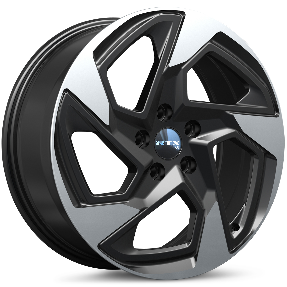 RTX SU01 Gloss Black Machined 17x7 +55 5x114.3mm 56.1mm