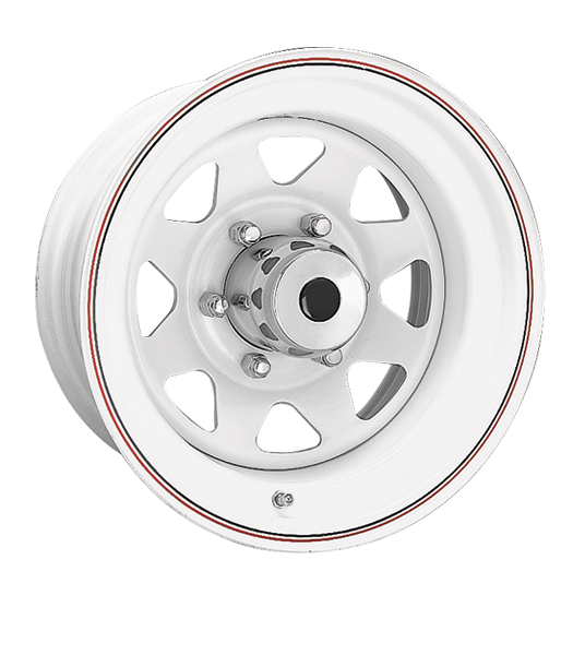 Steel 8-Spoke White 15x6 -3 5x127mm 83.8mm - Wheelwiz