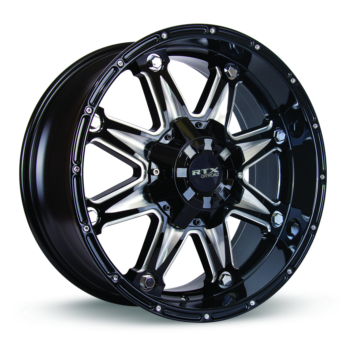 RTX Spine Black With Milled Spokes 17x9 +10 6x135|6x139.7mm 87.1mm - Wheelwiz