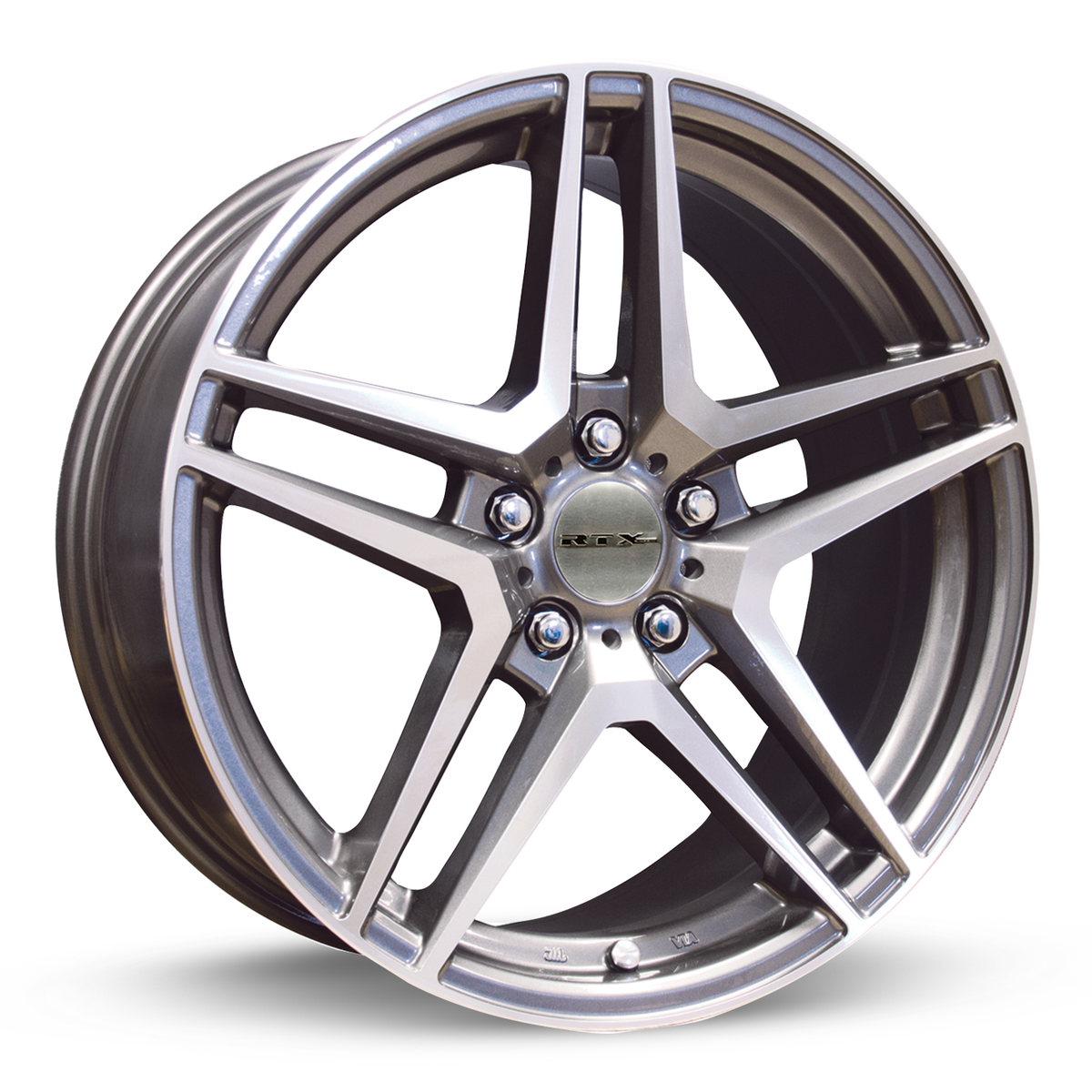 RTX Stern Gunmetal Machined 17x7.5 +43 5x112mm 66.6mm - WheelWiz