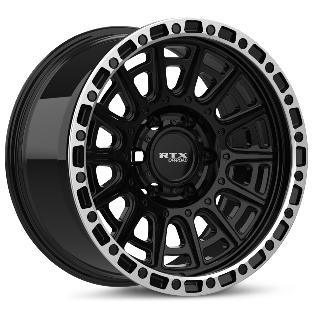 RTX Striker Gloss Black Milled With Machined Lip 17x8.5 +10 6x139.7mm 106.1mm - Wheelwiz