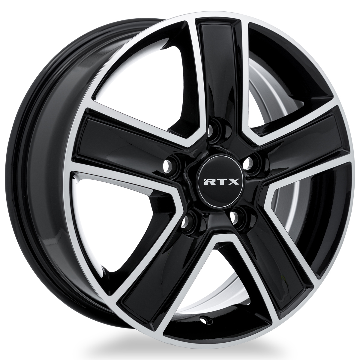 RTX Transit Gloss Black Machined 16x6.5 +60 5x130mm 78.1mm - Wheelwiz