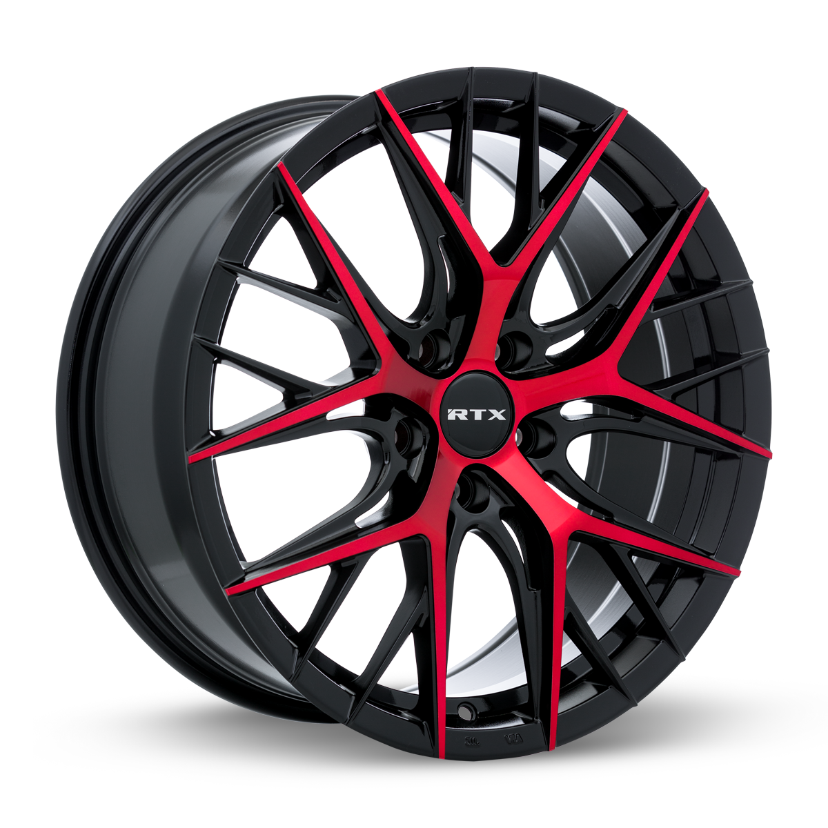 RTX Valkyrie Gloss Black Machined Red 18x8 +40 5x114.3mm 73.1mm - Wheelwiz