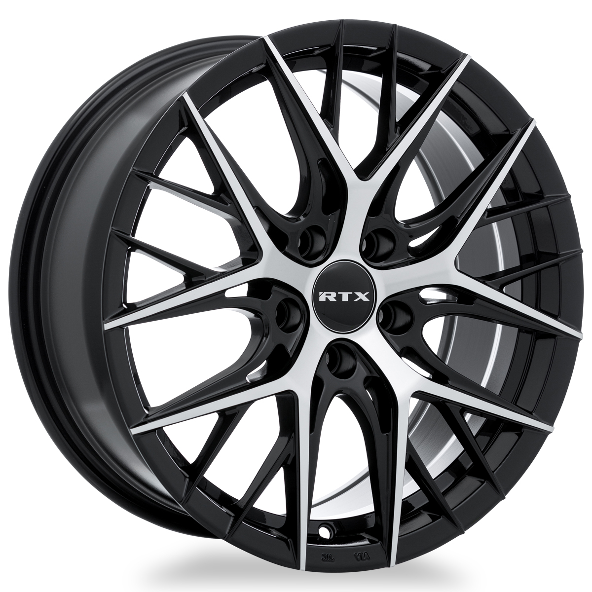 RTX Valkyrie Gloss Black Machined 17x7.5 +38 5x112mm 66.6mm - Wheelwiz