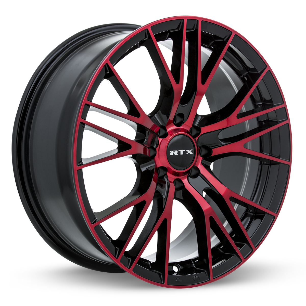 RTX Vertex Black Machined Red 16x7 +40 5x114.3mm 73.1mm - Wheelwiz