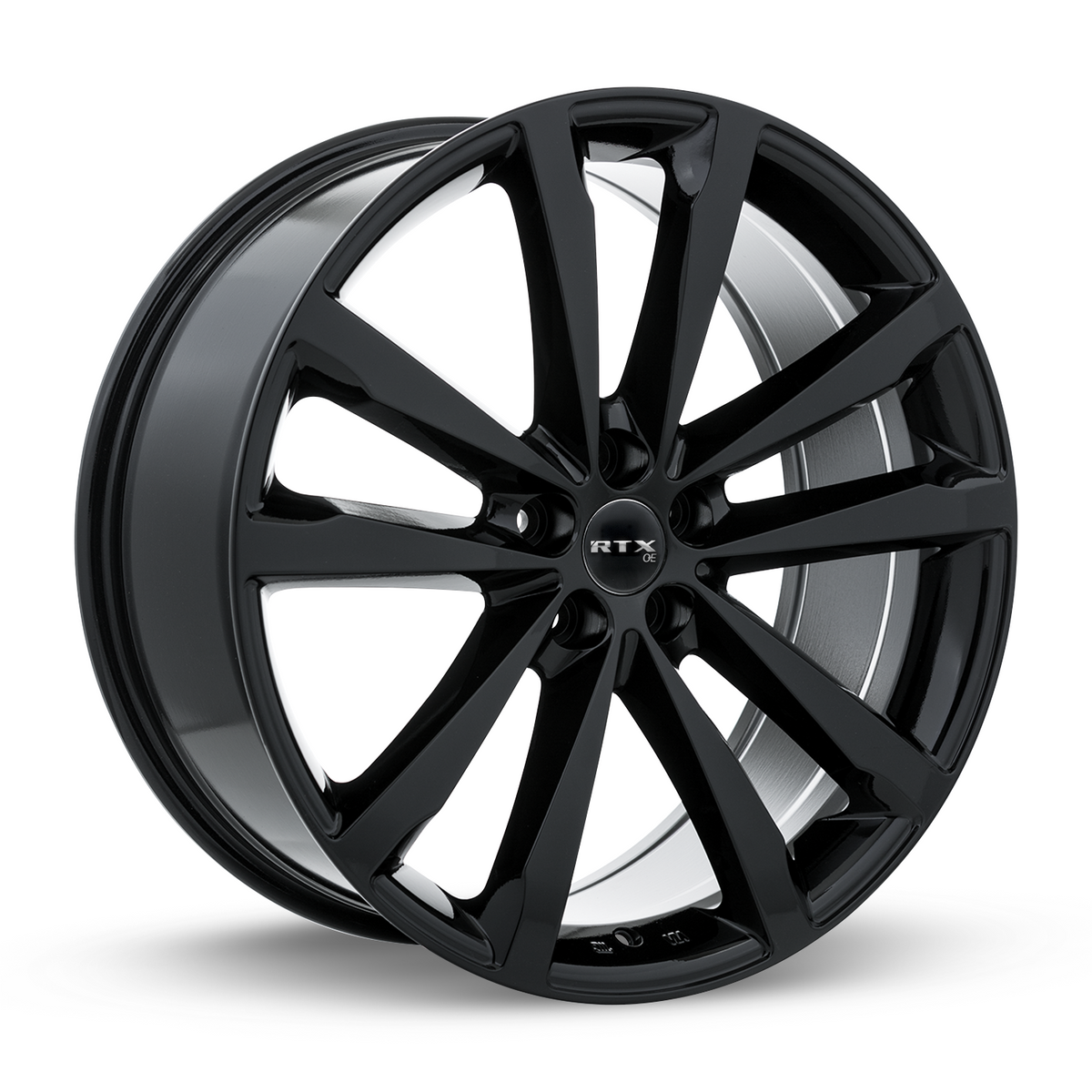 RTX Whitley Gloss Black 18x8 +35 5x108mm 63.4mm - Wheelwiz