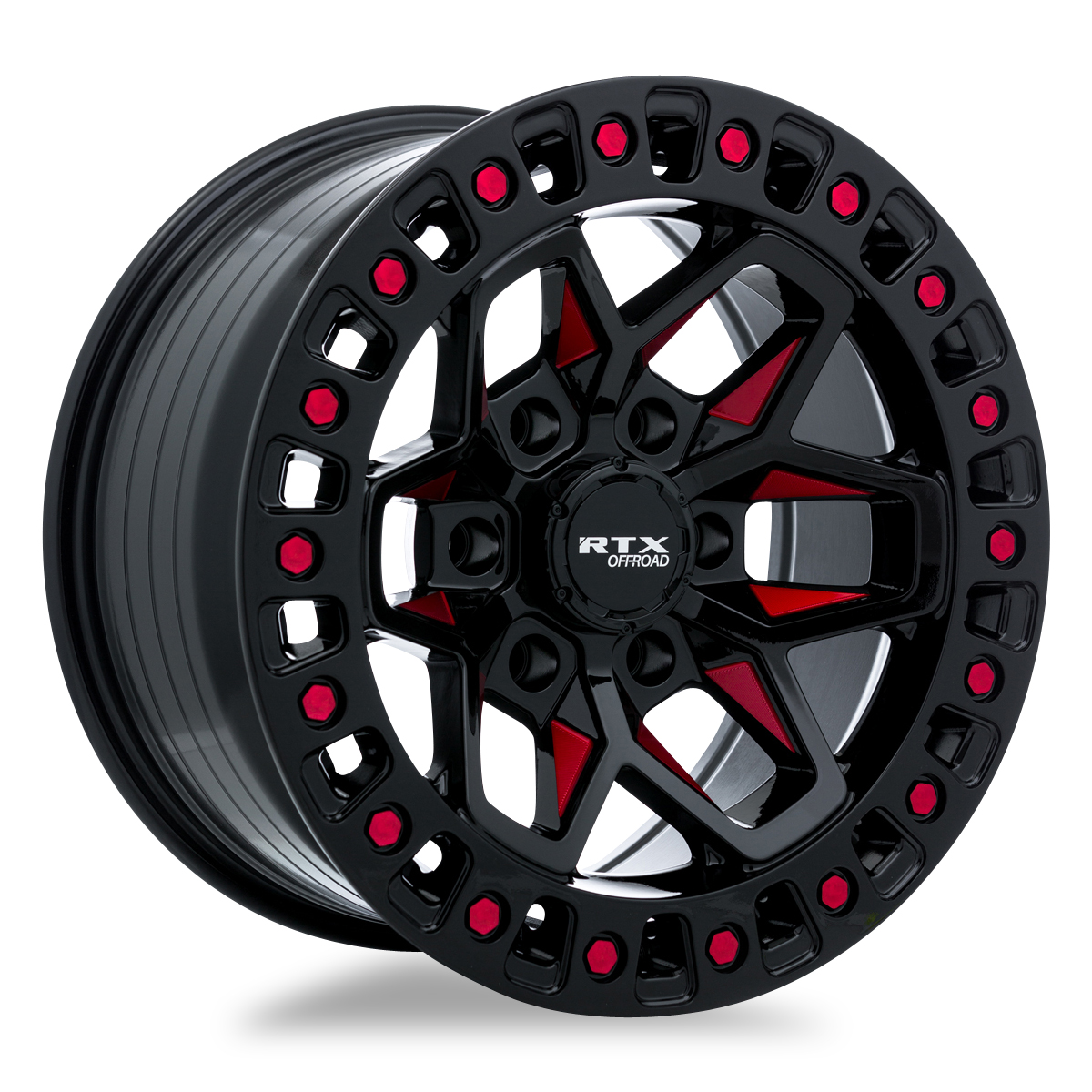 RTX Zion Black Milled Red 17x9 -15 5x127mm 71.5mm - Wheelwiz