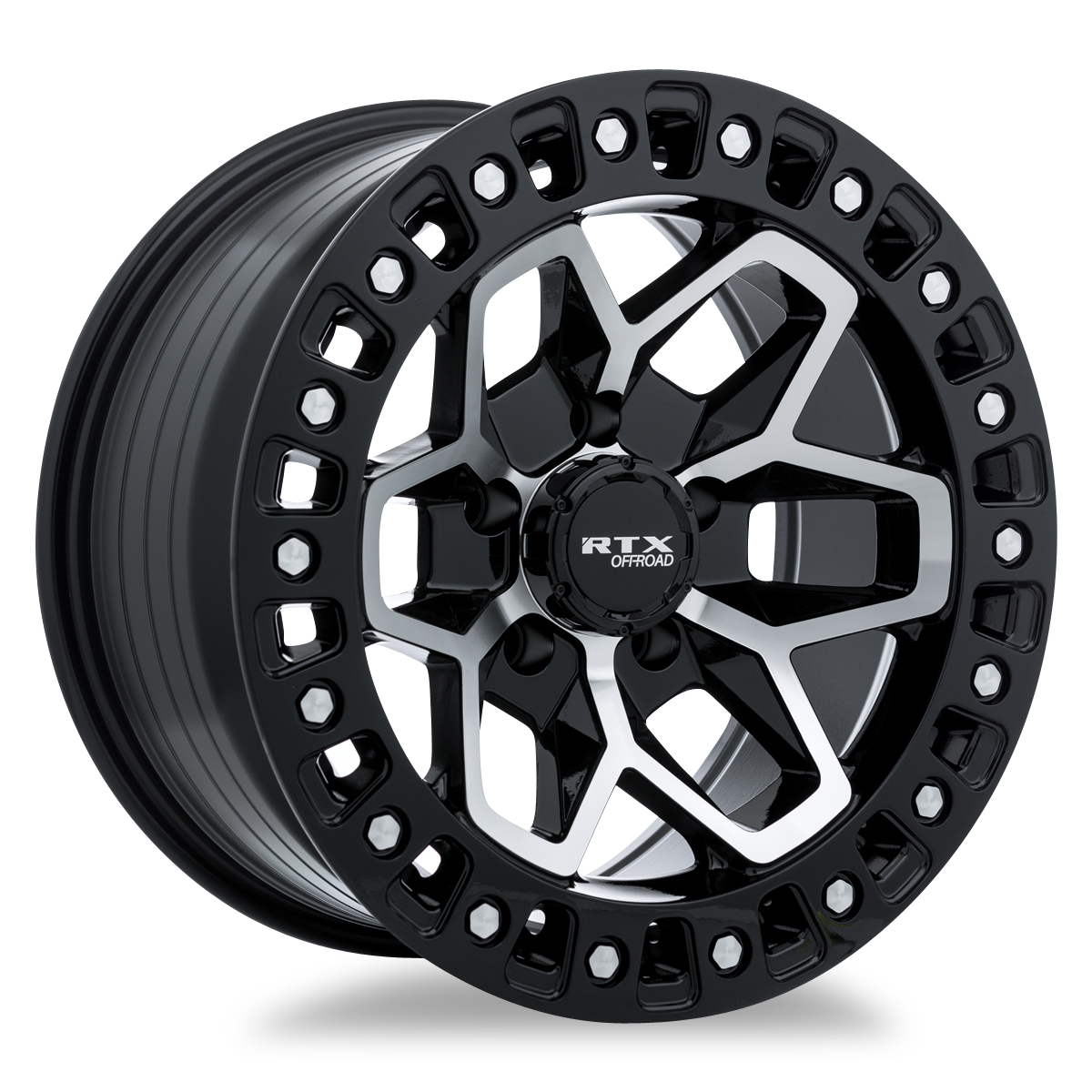 RTX Zion Gloss Black Machined 18x9 -15 5x127mm 71.5mm - Wheelwiz