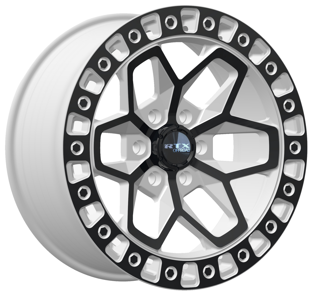 RTX Zion Gloss White With Black Spokes 17x9 -15 5x127mm 71.5mm