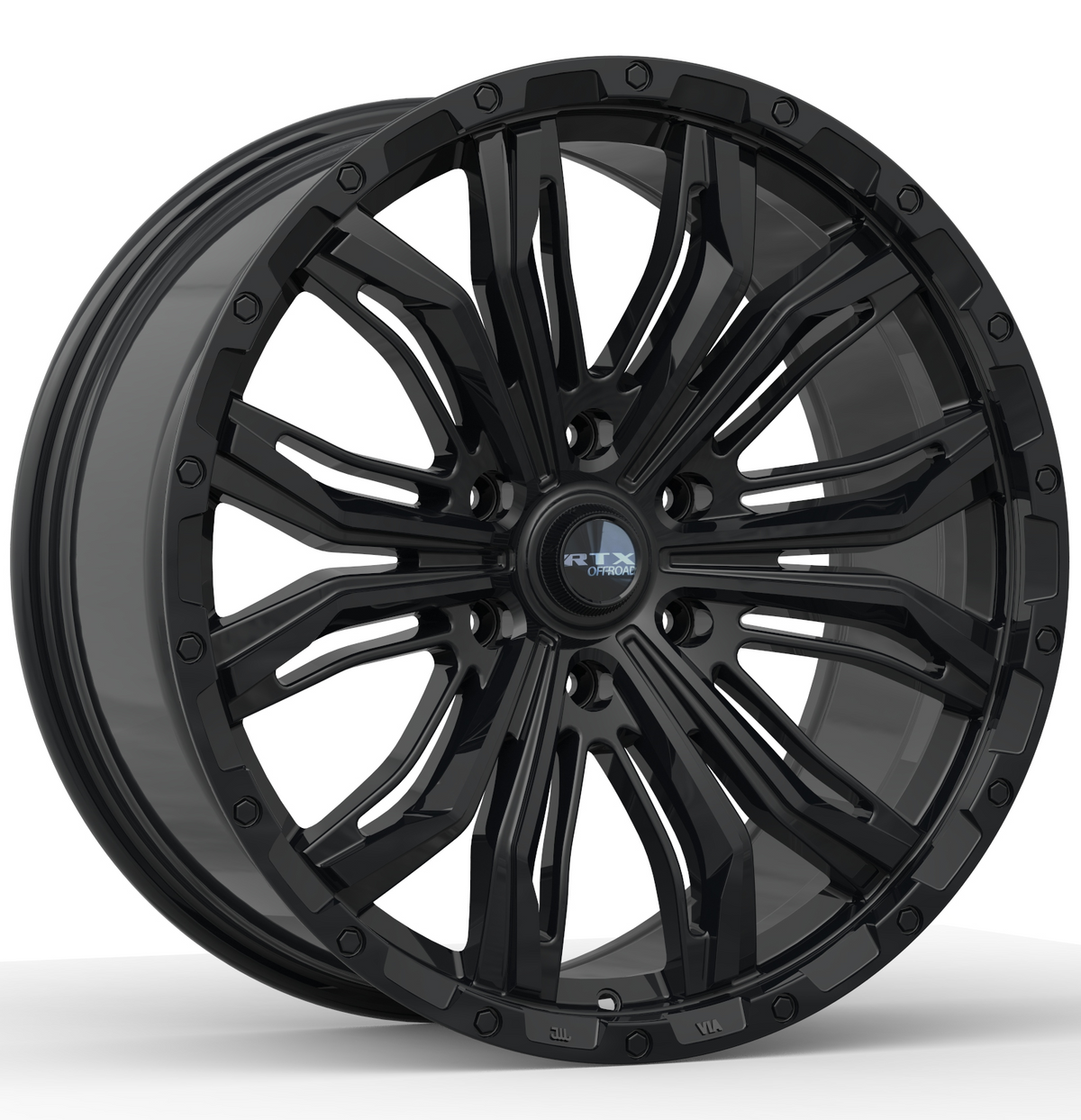 RTX Black Widow Gloss Black 17x9 +12 6x139.7mm 106.1mm - Wheelwiz