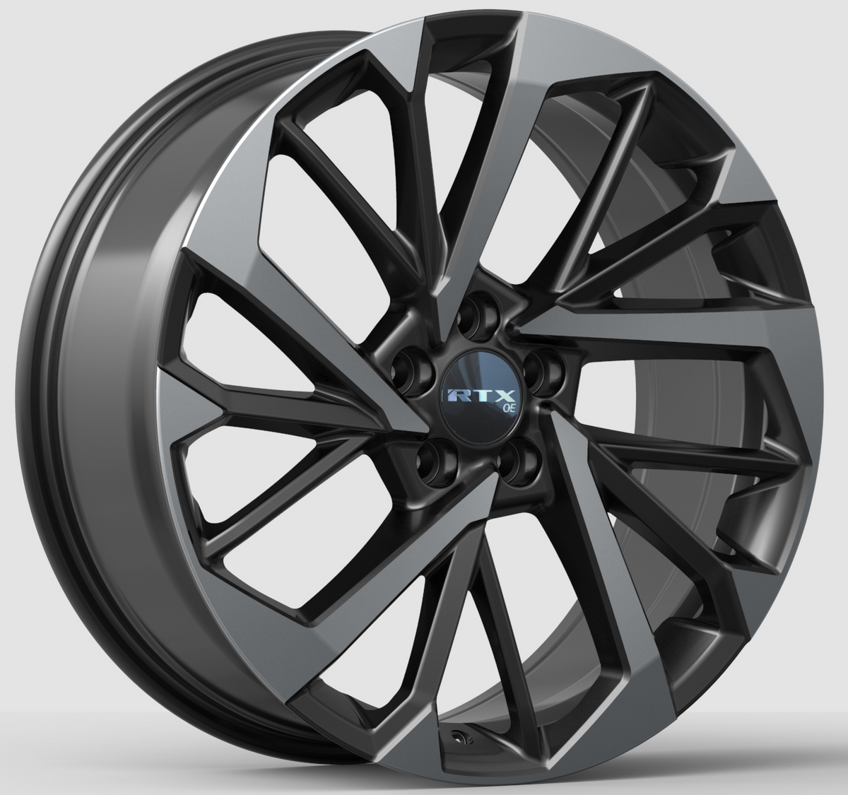 RTX MM01 Gloss Black Machined 18x7.5 +35 5x114.3mm 66.1mm