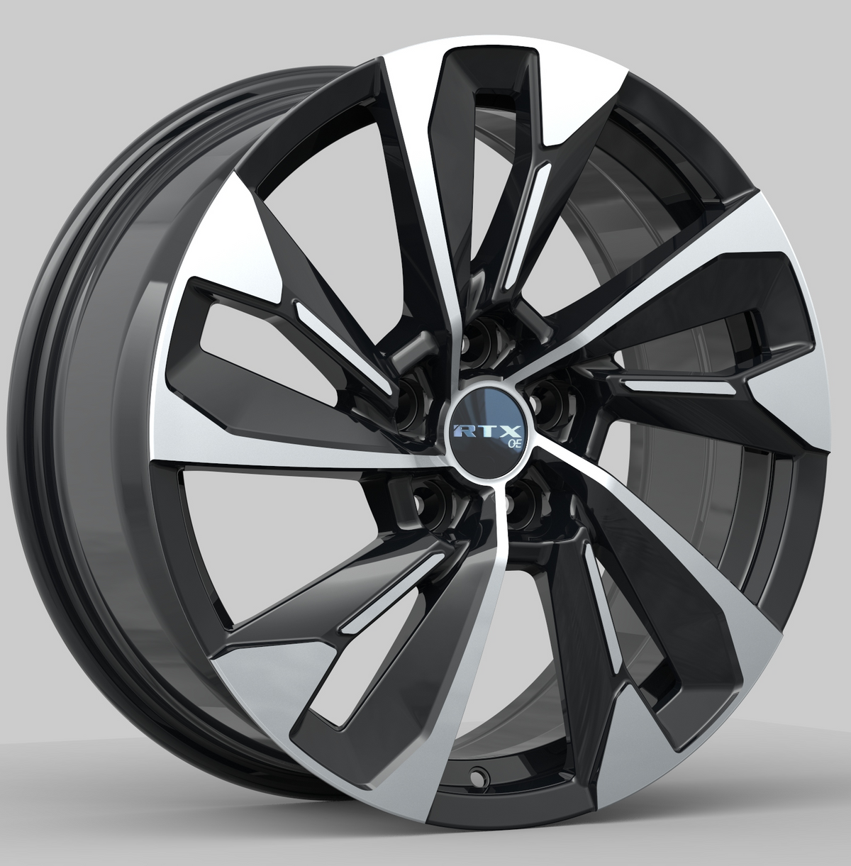 RTX MZ03 Gloss Black Machined 18x7.5 +40 5x114.3mm 67.1mm - Wheelwiz