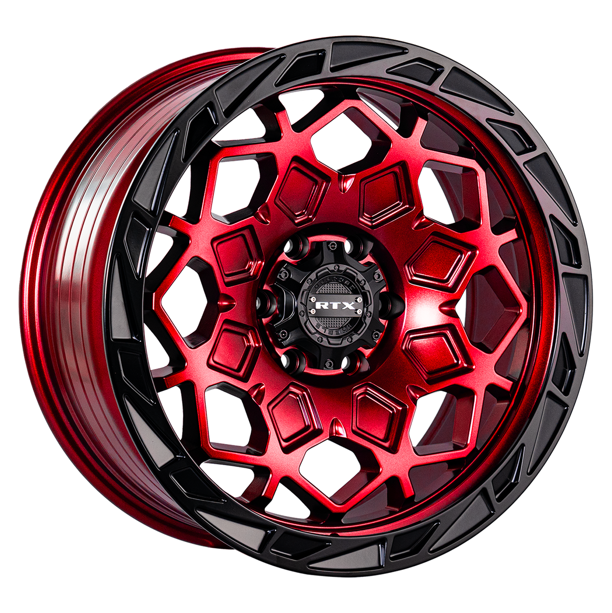 RTX Spade Candy Red Black Lip 17x9 -15 5x127mm 71.5mm