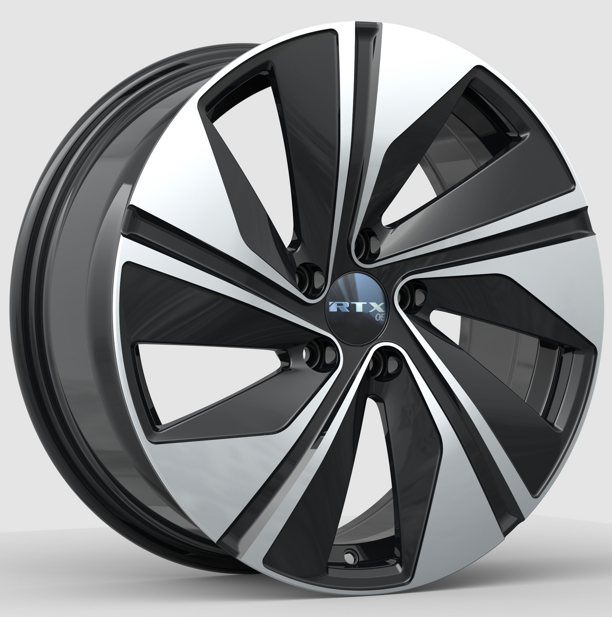 RTX VW03 Gloss Black Machined 17x7 +45 5x112mm 57.1mm - Wheelwiz