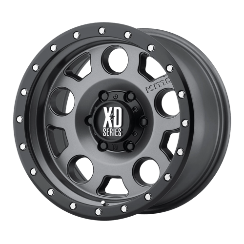 XD Series XD126 ENDURO PRO Matte Gray W Black Reinforcing Ring 20x10 -24 8x165.1mm 125.1mm - WheelWiz