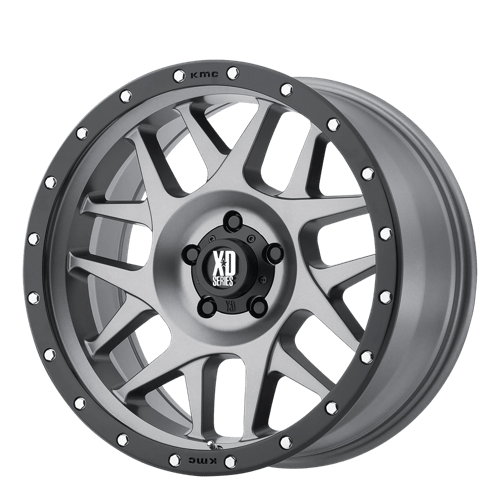 XD Series XD127 BULLY Matte Gray W/ Black Ring 20x9 +18 5x127mm 78.1mm - Wheelwiz