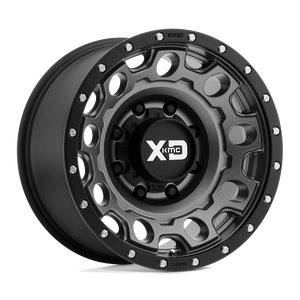 XD Series XD129 HOLESHOT Matte Gray W Black Reinforcing Ring 17x9 -12 6x139.7mm 106.1mm - WheelWiz