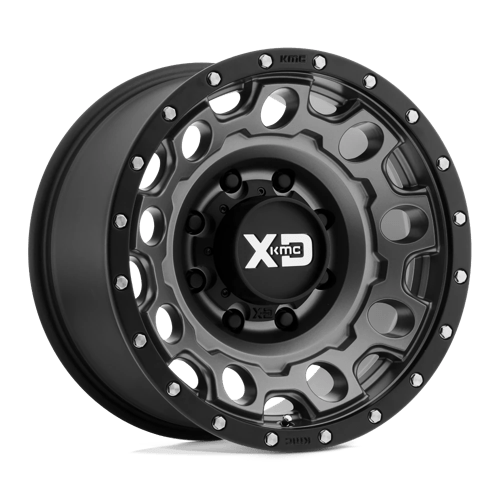 XD Series XD129 HOLESHOT Matte Gray W/ Black Ring 18x9 +18 6x139.7mm 106.1mm - Wheelwiz