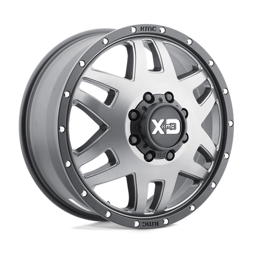 XD Series XD130 MACHETE DUALLY Matte Gray W/ Black Ring 17x6.5 -140 8x210mm 154.3mm - Wheelwiz