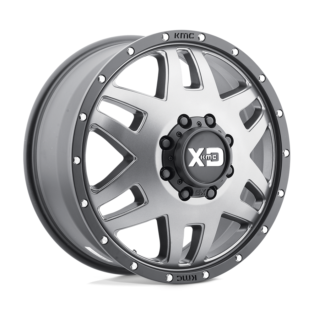 XD Series XD130 MACHETE DUALLY Matte Gray Black Ring 20x7.5 +142 8x170mm 125.1mm - WheelWiz